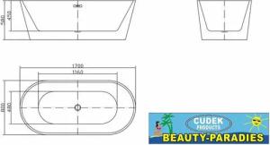 DEKO VERTRIEB BAYERN Whirlpool-Badewanne Luxus freistehende Badewanne 170 Designer Acrylwanne