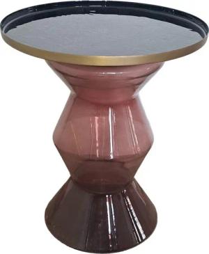 Concept GmbH Beistelltisch mit Ablage, in Rot, Glas - 53x50cm (HxD)
