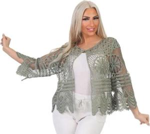 Aurela Damenmode Strickjacke Damen Häkeljacke Sommer Bolero Strickjacke sommerliche Lochstickerei, besonderer Häkellook