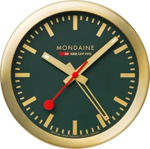 Mondaine A997.MCAL.66SBG.1 gold-grüne mini Wanduhr Tischuhr & Wecker 12,5 cm