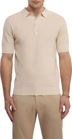 AEDEN - Bruces Knit Polo Summer Sand - Größe M - beige