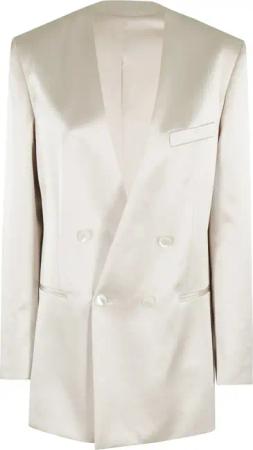 Philosophy Di Lorenzo Serafini - Double-Breasted Ivory Duchess Blazer - Größe 40 - weiß