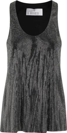 Giuseppe Di Morabito - Strass-Embellished Sleeveless Top With Round Neckl - Größe 40 - schwarz