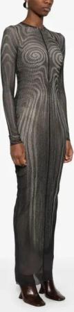 Jean Paul Gaultier - Mesh Long Dress - Größe XS - schwarz