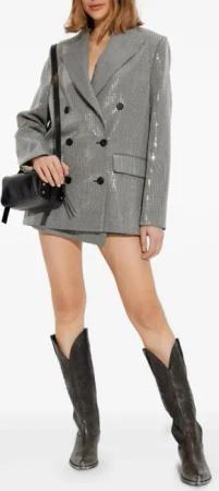 Golden Goose - Micro Pied De Poule Check Blazer - Größe 42 - grau