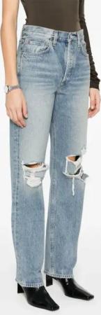 Agolde - Distressed Indigo Blue High-Waisted Kelly Jeans - Größe 29 - blau