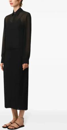 AMI Paris - Pleated Maxi Dress - Größe 38 - schwarz