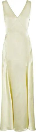 Philosophy Di Lorenzo Serafini - Satin Sleeveless V-Neck Raso Dress - Größe 38 - gelb