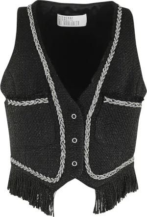 Giuseppe Di Morabito - Fringed Black Gilet - Größe 42 - schwarz