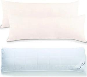 aqua-textil Bettdecke, Kopfkissen + Topper Seitenschläferkissen Set mit Bezug 40x145cm schneeweiß