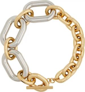 Paco Rabanne Halskette - Bold Gold And Silver Knitted Link Necklace - Gr. unisize - in Gold - für Damen
