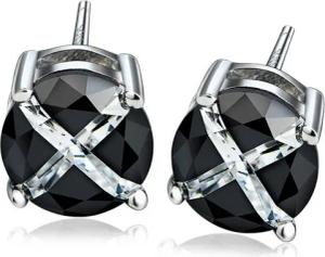 Schmuck-Elfe Paar Ohrstecker Black & White, 925 Sterling Silber