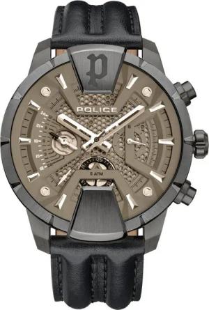 Police Multifunktionsuhr HUNTLEY PEWJF2203711, Quarzuhr, Armbanduhr, Herrenuhr, Lederarmband, analog