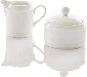 Retsch Arzberg Milch- und Zuckerset HEIKE WEISS, Geschirr-Set, 2-tlg. für Kaffee & Tee, Porzellan, rund (2-tlg), Porzellan, für Kaffee- und Teeliebhaber, edles Set aus Milchkännchen & Zuckerdose