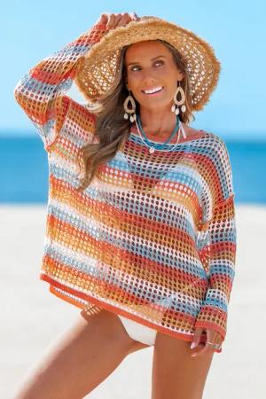Ombre Transparentes Strick-Strandtop