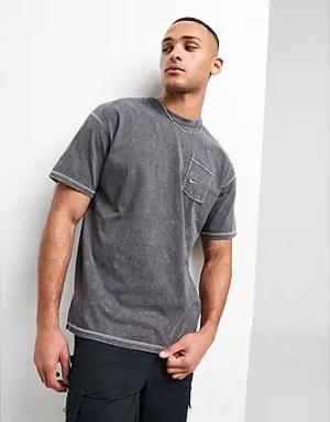 Nike Washed Stitch T-Shirt - Herren, Black