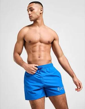 EA7 Emporio Armani Text Logo Badeshorts - Herren, Blue