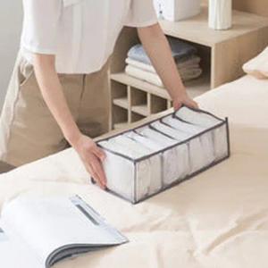 YRIIOMO Aufbewahrungsbox Praktischer und platzsparender Kleidung Organizer mit (halbtransparentem Netzdesign und 7/12 Fächern für eine übersichtliche, und saubere Aufbewahrung Ihrer Kleidung)