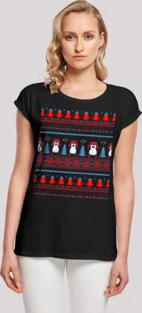 F4NT4STIC T-Shirt "Christmas Pinguin Muster", Print