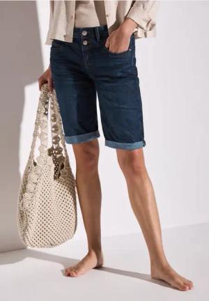 Street One Frauen Bermuda Jeans in Blau, Gr: 28