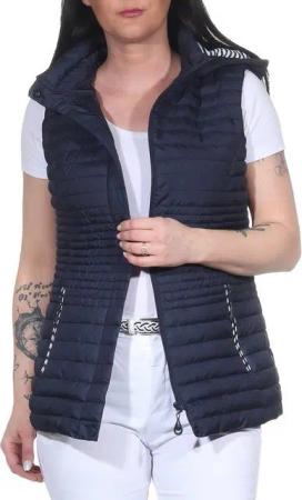 Aurela Damenmode Steppweste Damen Weste leichte Steppweste maritime Sommerweste Eingrifftaschen (außen) und Brusttasche (Innen), auch große Größen