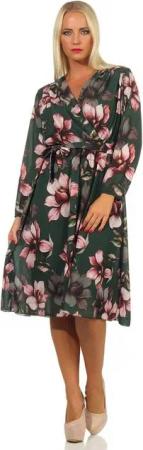 Mississhop Partykleid Wickelkleid Blumenprint Kleid Chiffonkleid 340, Kurzgröße 34-36