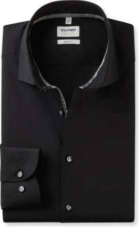 OLYMP Level Five, Business Hemd, body fit, Schwarz, Extra langer Arm, Kent, 41