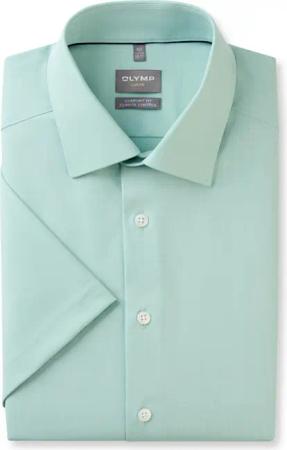 OLYMP Luxor 24/Seven, atmungsaktives Stretch Hemd, comfort fit, Grün, Kurzarm, Kent, 41