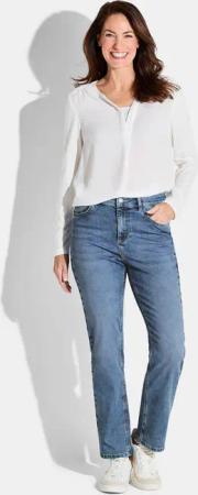 Jeanshose CARLA in geradem Schnitt - hellblau - Gr. 54 von Goldner Fashion