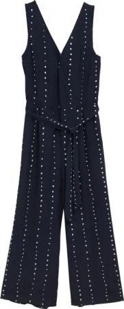 TOM TAILOR Damen Jumpsuit mit Allover-Print, blau, Gemustert, Gr. 36