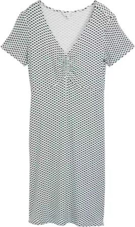 TOM TAILOR Damen Kleid mit Raffungen, grün, Gemustert, Gr. 42