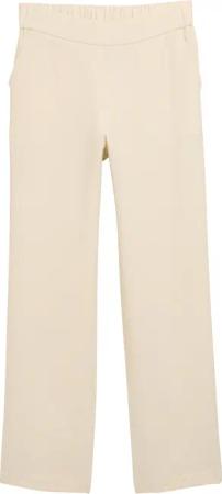 TOM TAILOR Damen TTLEA Seersucker Straight Hose, beige, Uni, Gr. 40/32