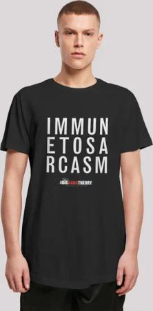 F4NT4STIC T-Shirt "Long Cut Shirt Big Bang Theory Immune To Sarcasm", Herren,Premium Merch,Lang,Longshirt,Bedruckt