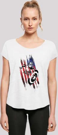 F4NT4STIC T-Shirt "Superhelden Avengers Captain America", Damen,Premium Merch,Lang,Longshirt,Logo Print