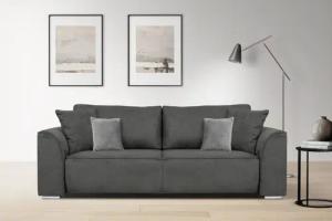 INOSIGN 3-Sitzer Beatrice Schlafsofa, wahlweise auch mit Bettfunktion und Bettkasten, incl. 2 Zierkissen