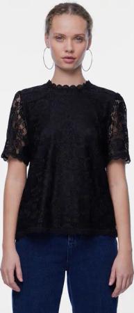 pieces Spitzenshirt "PCOLLINE SS LACE TOP WVN NOOS"