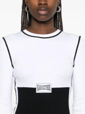 Jean Paul Gaultier - Fitted Black/White Long Dress - Größe XS - schwarz