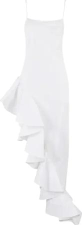 Giuseppe Di Morabito - White Cotton Dress With Asymmetrical Ruffle Detail - Größe 40 - weiß