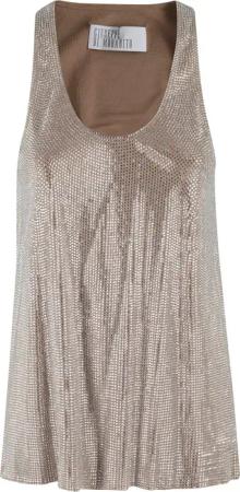 Giuseppe Di Morabito - Satin-Finish Sleeveless Top With Strass Embellishm - Größe 38 - beige
