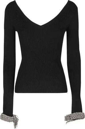 Giuseppe Di Morabito - Fitted Knit Crystal Top - Größe 40 - schwarz