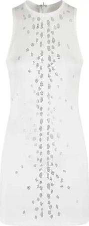 David Koma - Speckled Rhinestone Embr Mini Jersey - Größe 10 - weiß