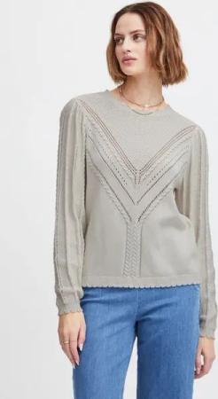 Atelier Rêve Strickpullover IRMADELE LS Modischer Strickpullover mit Ajourstrick