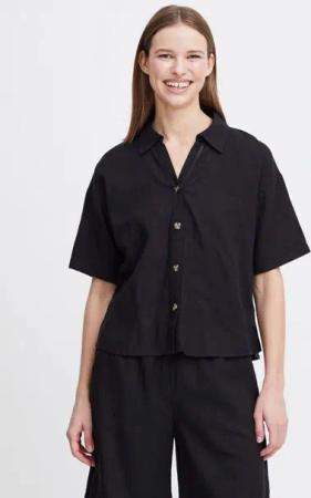b.young Kurzarmbluse BYFALAKKA SHIRT Shirt aus Leinenmix