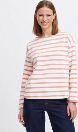 b.young Longsleeve BYRAMSI überschnittener Pulli mit Kontraststreifen