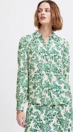 Atelier Rêve Longsleeve IRNOELLA SH7 gemusterte Bluse mit Kragen