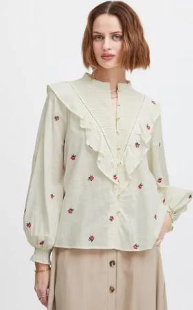 Atelier Rêve Longsleeve IRTOULOUSE SH verspielte Bluse mit Rüschen