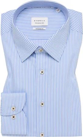 MODERN FIT Hemd in himmelblau gestreift
