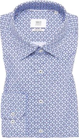 MODERN FIT Hemd in blau bedruckt