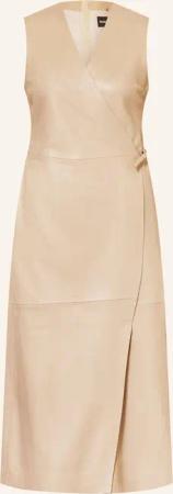 BOSS Lederkleid SYESHA in Wickeloptik