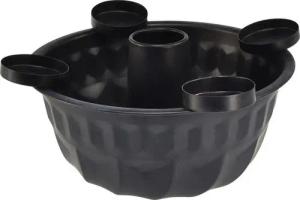 Viana Gartenfigur Dekoschale Schwarz Metall Gugelhupf 26 cm – Vielseitiger Kerzenhalter